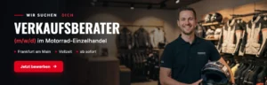 Stellenanzeige Verkaufsberater (m/w/d) im Motorrad-Einzelhandel beim Zubehör-Shop-Frankfurt